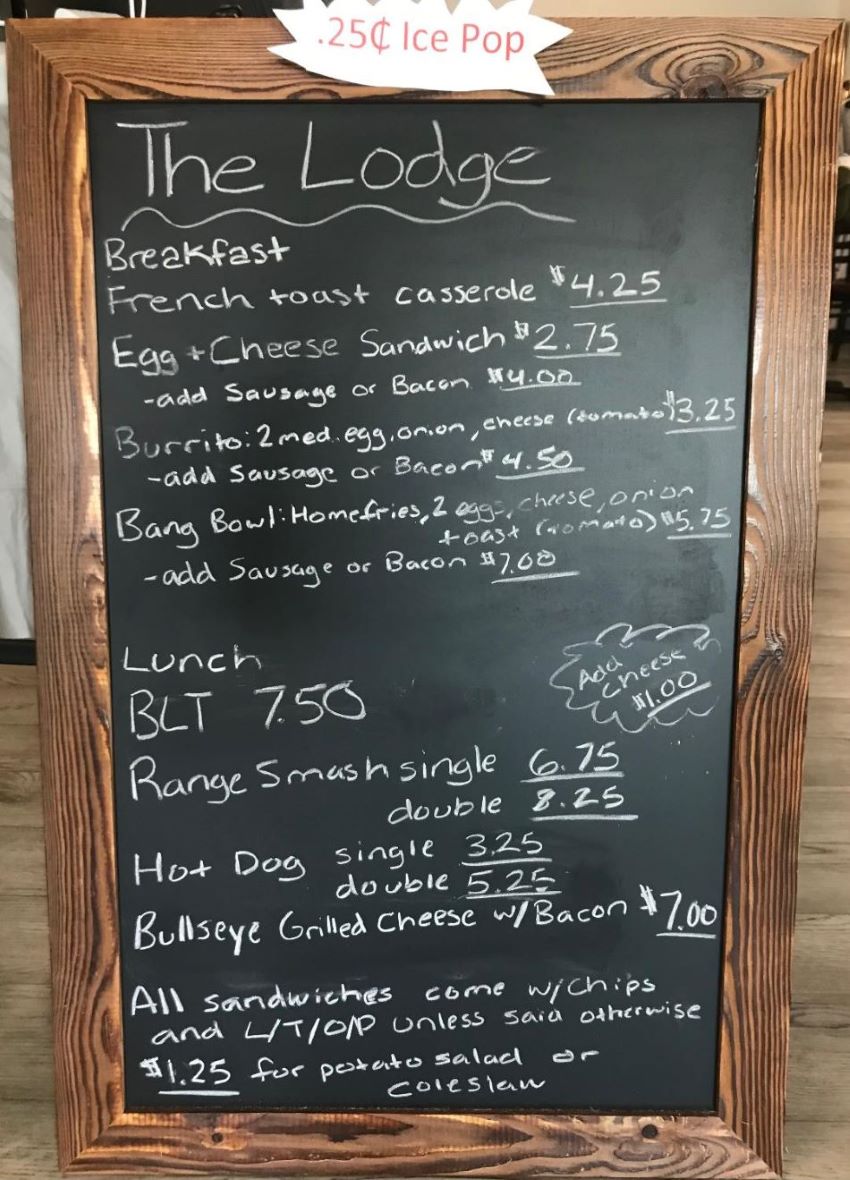 Range Menu Bunnell Range